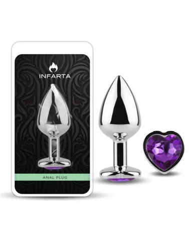 Anal plug heart love metal medium purple | Infarta toys | Plugs