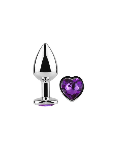 Anal plug heart love metal medium purple | Infarta toys | Plugs