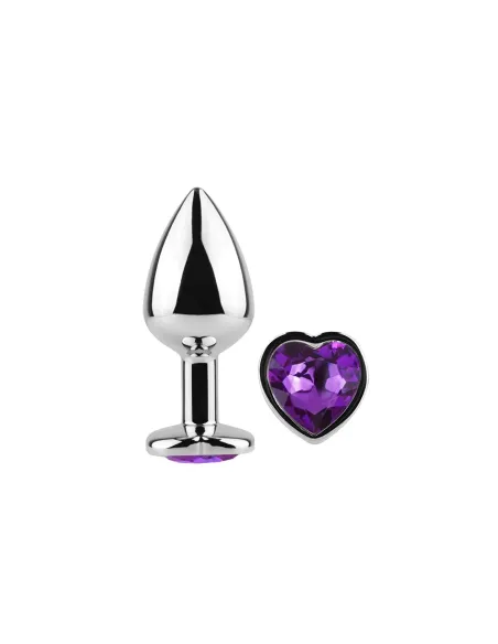 Anal plug heart love metal medium purple | Infarta toys | Plugs
