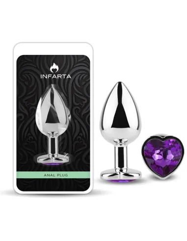 Anal plug heart love metal large purple | Infarta toys | Plugs