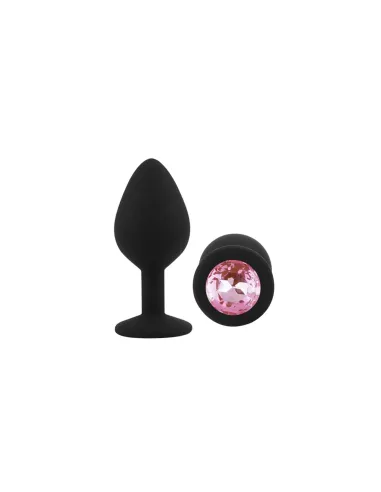 Anal plug gemmo silicone medium black plug - pink diamond | Infarta toys | Plugs