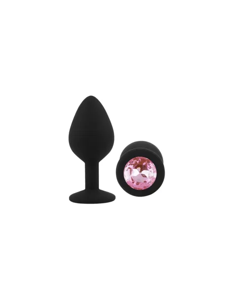Anal plug gemmo silicone medium black plug - pink diamond | Infarta toys | Plugs