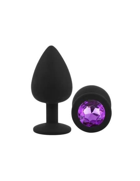 Anal plug gemmo silicone large black plug - purple diamond | Infarta toys | Plugs