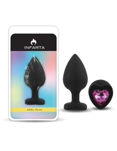 Anal plug heart love silicone large black plug - purple diamond | Infarta toys | Plugs