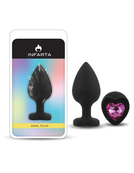 Anal plug heart love silicone large black plug - purple diamond | Infarta toys | Plugs