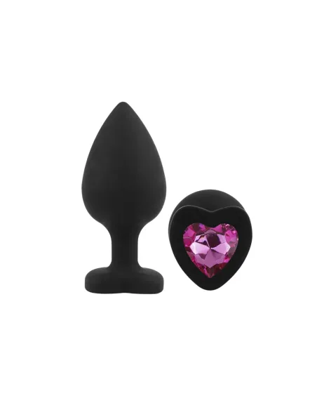Anal plug heart love silicone large black plug - purple diamond | Infarta toys | Plugs