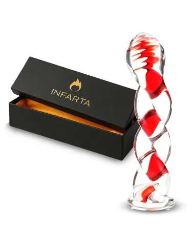 Glass dildo ruby swirl | Infarta toys | Dildos macizos