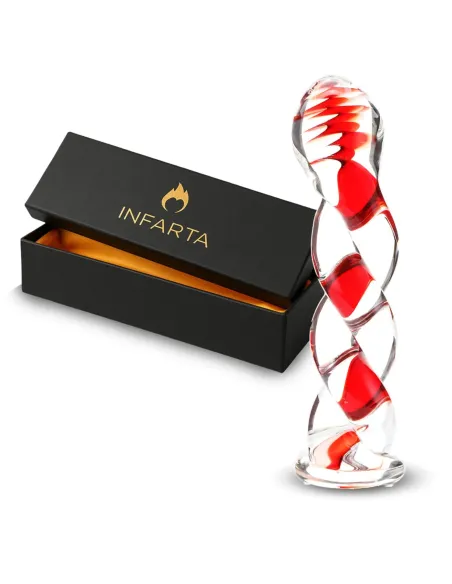 Glass dildo ruby swirl | Infarta toys | Dildos macizos