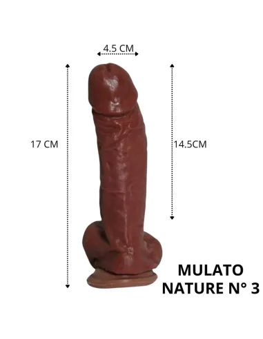 Nature mulato n 3 - 17 x 4.5 cm - introducibles 14.5cm - | Caiman | Dildos macizos