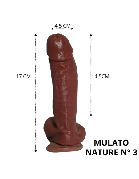 Nature mulato n 3 - 17 x 4.5 cm - introducibles 14.5cm - | Caiman | Dildos macizos