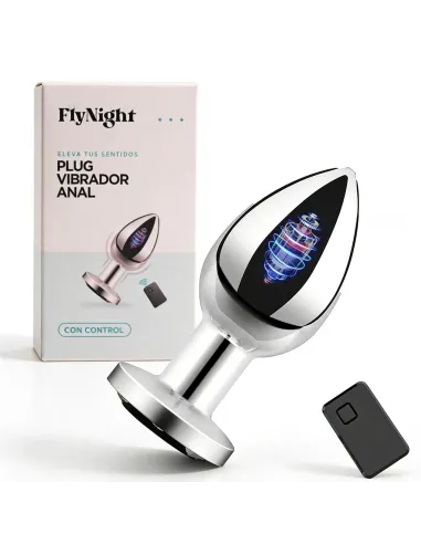 Plug vibrador anal plateado / c9031 | Fly night | Vibradores