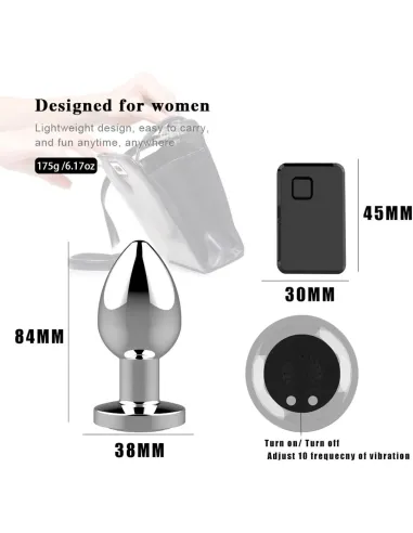 Plug vibrador anal plateado / c9031 | Fly night | Vibradores