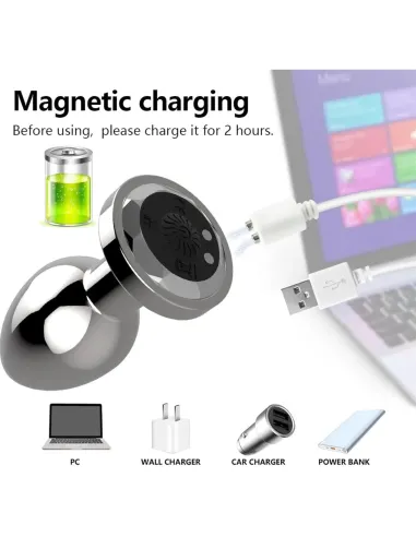 Plug vibrador anal plateado / c9031 | Fly night | Vibradores