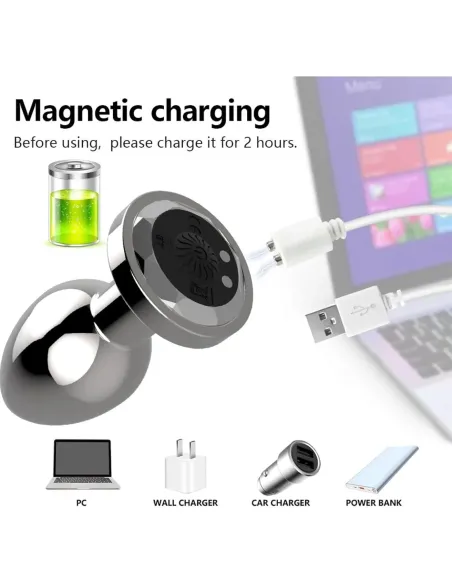 Plug vibrador anal plateado / c9031 | Fly night | Vibradores