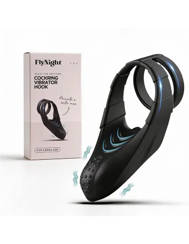 Cockring vibrator hook negro / c9036 | Fly night | Anillos