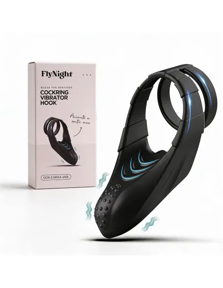 Cockring vibrator hook negro / c9036 | Fly night | Anillos