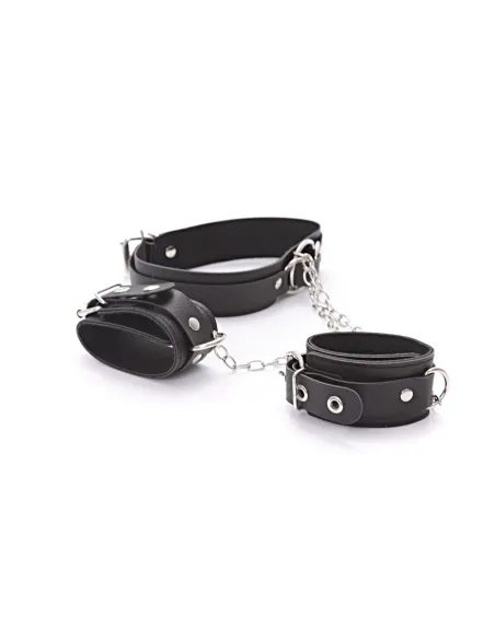 Collar 3 aros con cadena corta y esposas | Infarta fetish | Collares