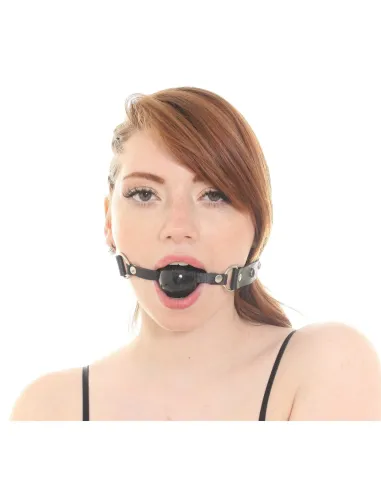 Mordaza bola negra eco cuero y tachas negras | Infarta fetish | Mordazas