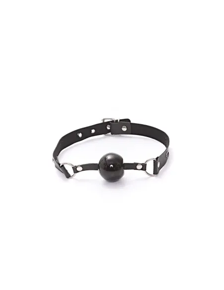 Mordaza bola negra eco cuero y tachas negras | Infarta fetish | Mordazas