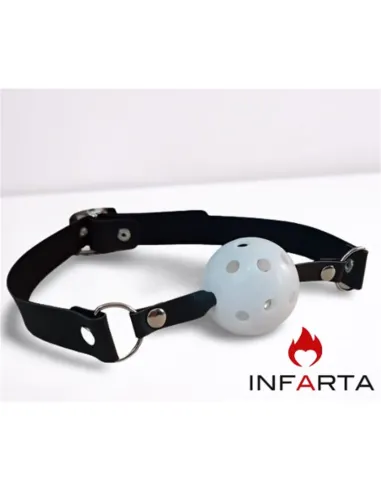 Mordaza bola hueca blanca | Infarta fetish | Mordazas