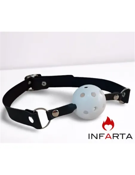 Mordaza bola hueca blanca | Infarta fetish | Mordazas