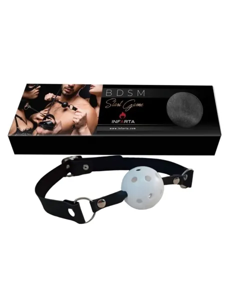 Mordaza bola hueca blanca | Infarta fetish | Mordazas