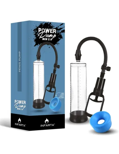 Bomba erectora powerpump men 2.0 piston 25x7cm | Infarta toys | Erectores