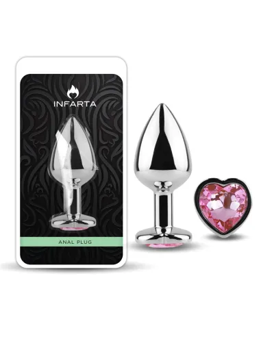 Anal plug heart love metal medium pink | Infarta toys | Plugs