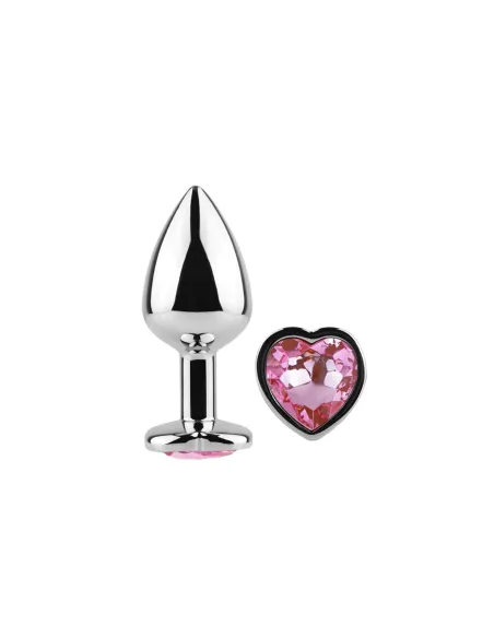 Anal plug heart love metal medium pink | Infarta toys | Plugs