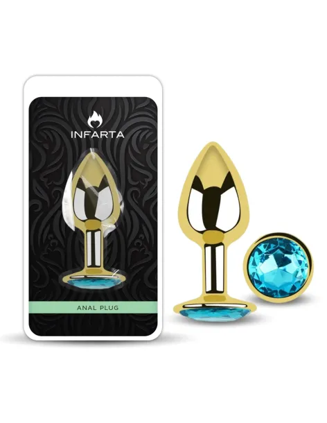 Anal plug eros gold metal small lightblue | Infarta toys | Plugs