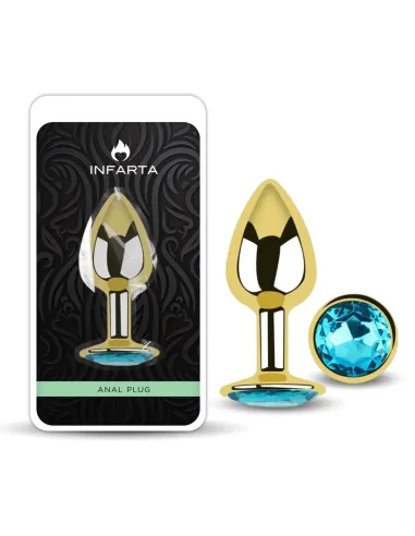 Anal plug eros gold metal small lightblue | Infarta toys | Plugs