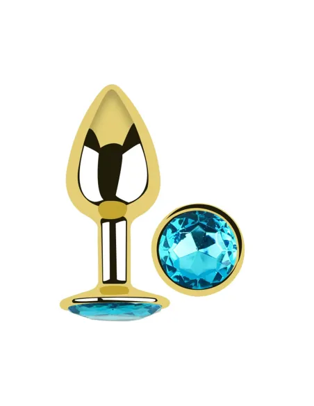 Anal plug eros gold metal small lightblue | Infarta toys | Plugs