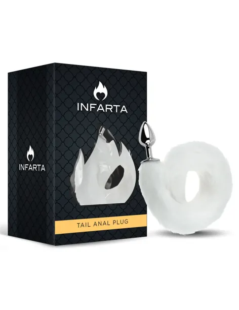 Anal plug tail metal small white | Infarta toys | Plugs