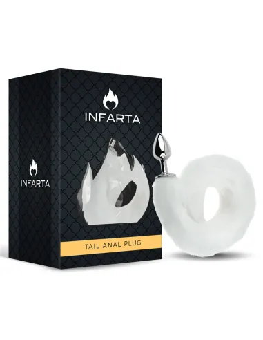 Anal plug tail metal small white | Infarta toys | Plugs