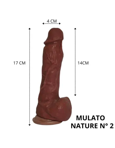 Nature mulato n 2 - 17 x 4 cm - introducibles 14cm - | Caiman | Dildos macizos