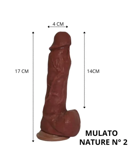 Nature mulato n 2 - 17 x 4 cm - introducibles 14cm - | Caiman | Dildos macizos