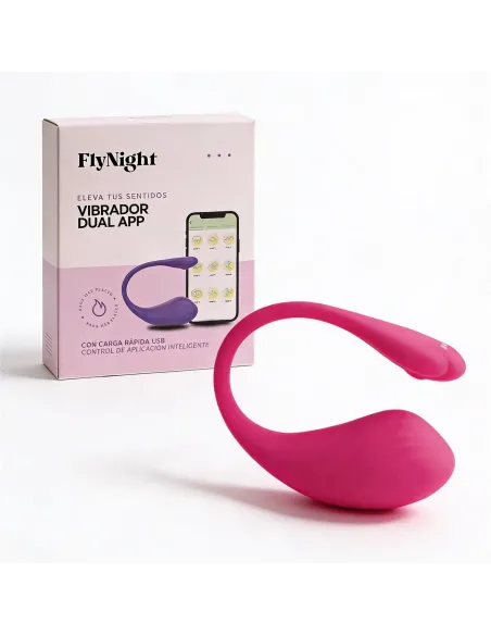 Vibrador dual app rosa / c9001 | Fly night | Vibradores