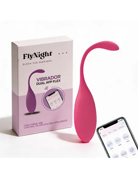 Vibrador dual app flex rosa / c9004 | Fly night | Vibradores