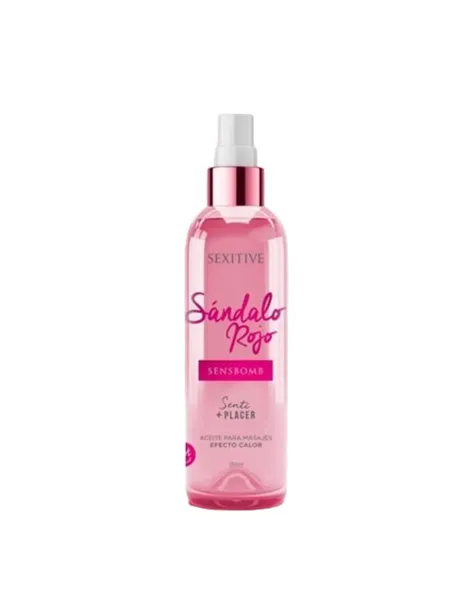 Aceite para masajes efecto calor - sandalo rojo - 130 ml | Sexitive | Corporales