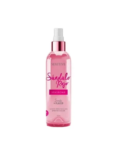 Aceite para masajes efecto calor - sandalo rojo - 130 ml | Sexitive | Corporales