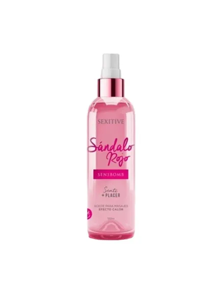Aceite para masajes efecto calor - sandalo rojo - 130 ml | Sexitive | Corporales