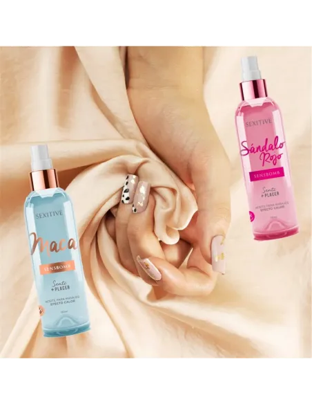 Aceite para masajes efecto calor - sandalo rojo - 130 ml | Sexitive | Corporales