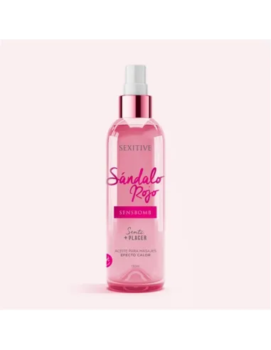 Aceite para masajes efecto calor - sandalo rojo - 130 ml | Sexitive | Corporales