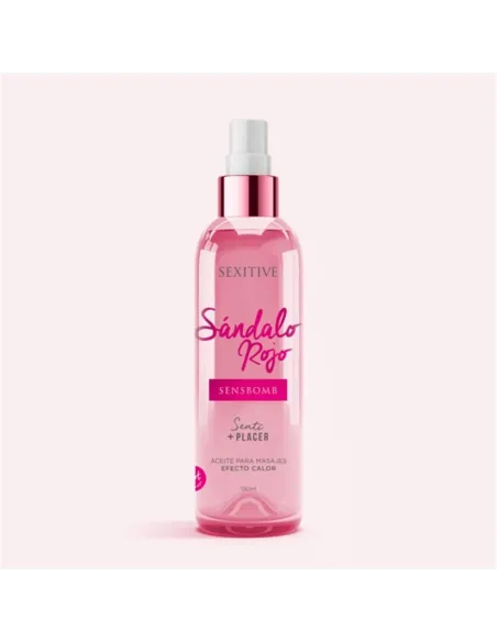 Aceite para masajes efecto calor - sandalo rojo - 130 ml | Sexitive | Corporales