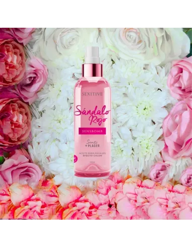 Aceite para masajes efecto calor - sandalo rojo - 130 ml | Sexitive | Corporales