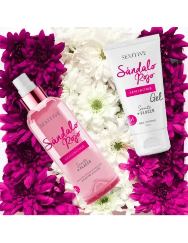 Aceite para masajes efecto calor - sandalo rojo - 130 ml | Sexitive | Corporales