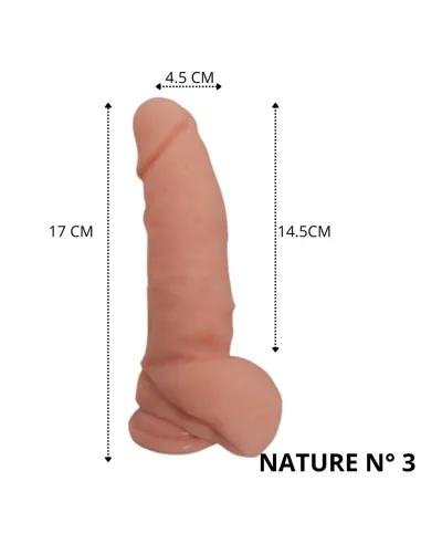 Nature nude n 3 - 17 x 4.5 cm - introducibles 14.5cm - | Caiman | Dildos macizos
