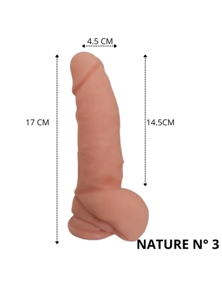 Nature nude n 3 - 17 x 4.5 cm - introducibles 14.5cm - | Caiman | Dildos macizos