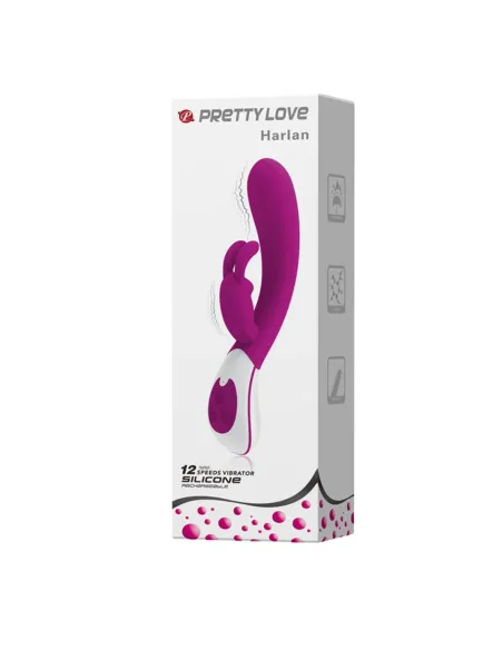 Vibrador harlan recargable 12 funciones usb 21cm x 3cm | Pretty love | Punto g