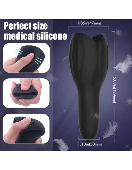 Masturbador woodblock - recargable - 10 funciones - silicona | S-hande | Masturbadores